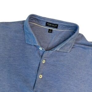 Peter Millar Crown Crafted Mens Blue Stripe Polo Shirt‎ XL